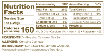 Roasted & Salted Cashews – 12 Pack