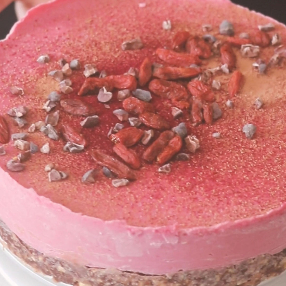 Pink Raw Vegan Cheesecake