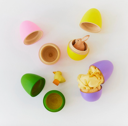 Pastel Wooden Easter Eggs