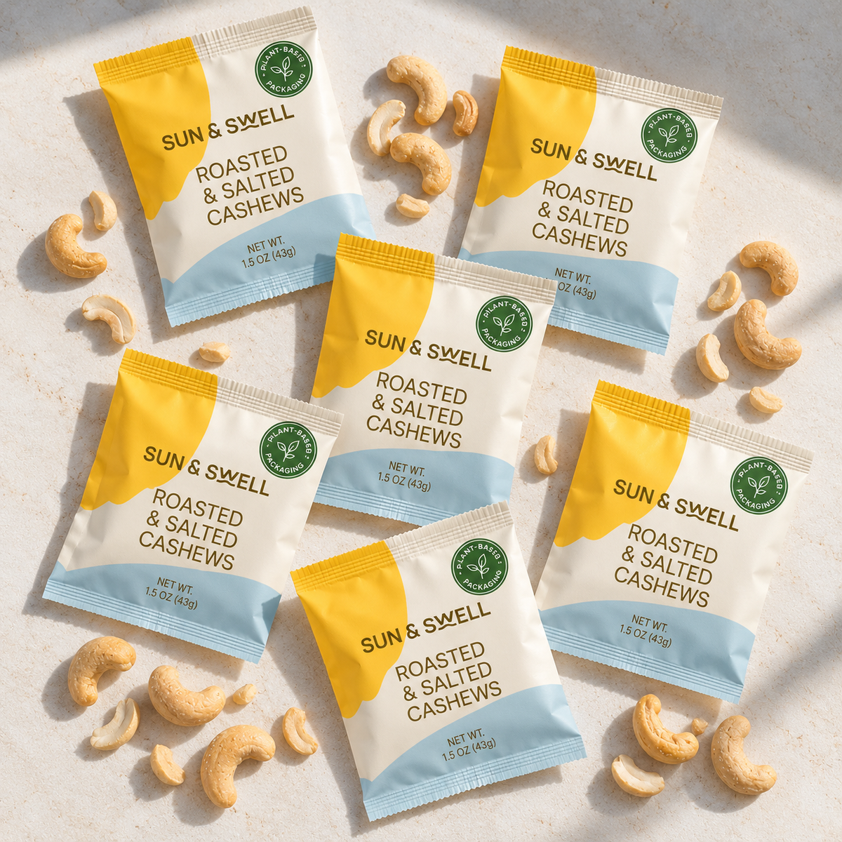 Dry Roasted & Salted Cashews - 24 X 1.5oz snack packs